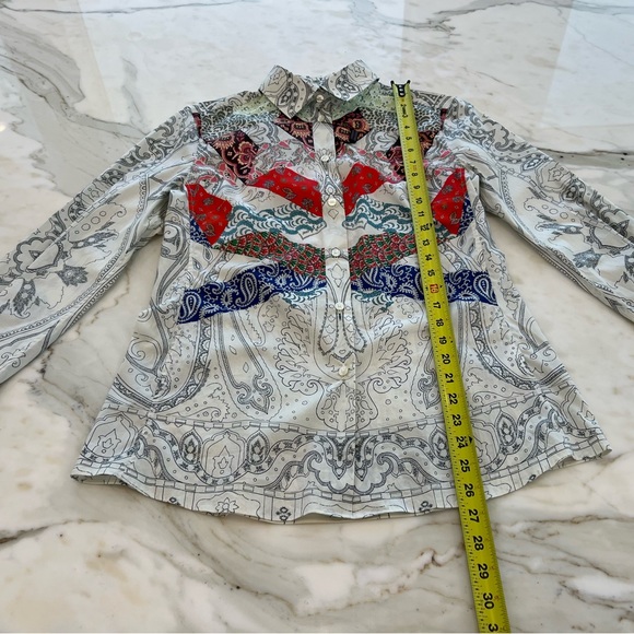 ETRO WHITE MULTI COTTON SHIRT SIZE IT 44 / US 8 NWTS! - Picture 15 of 17